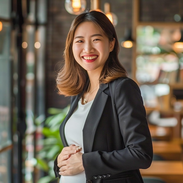 Pregnant Woman Working at the Office