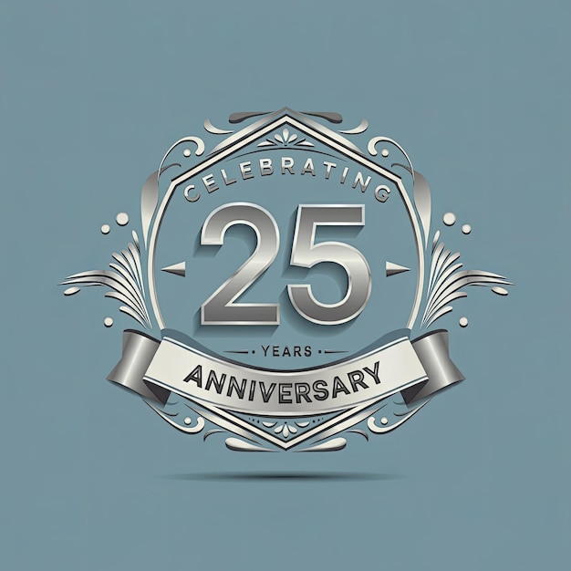 Photo premium 25th anniversary celebration background premium design for poster banner celebration