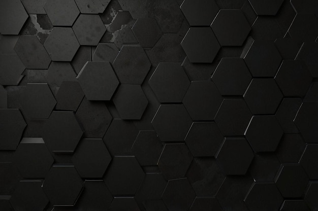 Premium Black Hexagon Texture Background for Elegant Digital Design