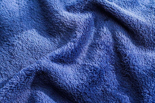 Premium blue fabric texture decorative textile as background for interior design