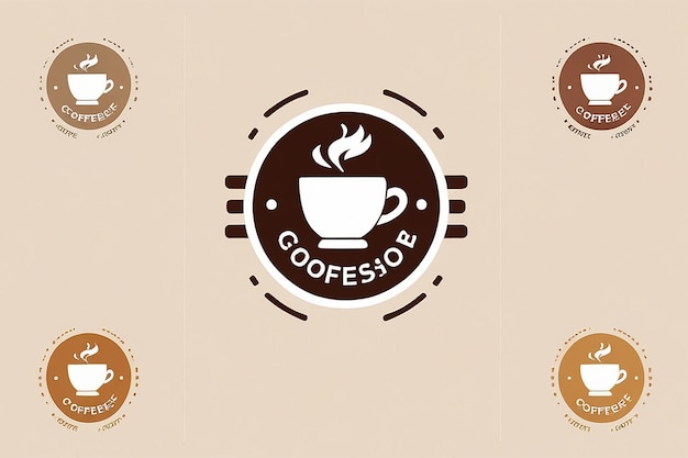 Photo premium coffee shop logo cafe mug icon latte aroma symbol espresso hot drink cup sign