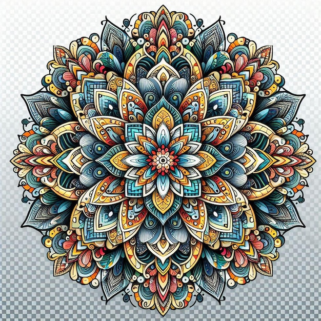 Premium colorful mandala design background patterns in decorative style with white and black