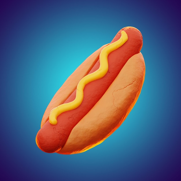 premium fast food hot dog icon 3d rendering on isolated background