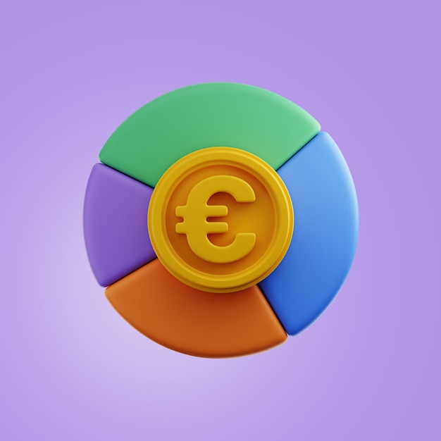 Premium Finance 3D Icon High Resolution on isolated background