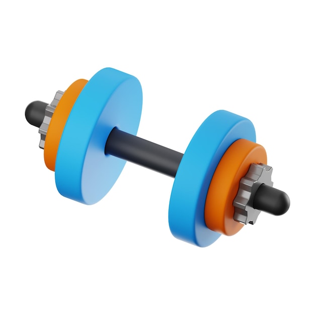 Premium fitness dumbbell icon 3d rendering on isolated background