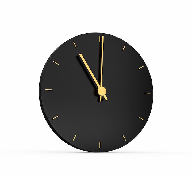 Premium Gold Clock icon isolated 11 o clock on black background Eleven o39clock Time 1100 or 2300