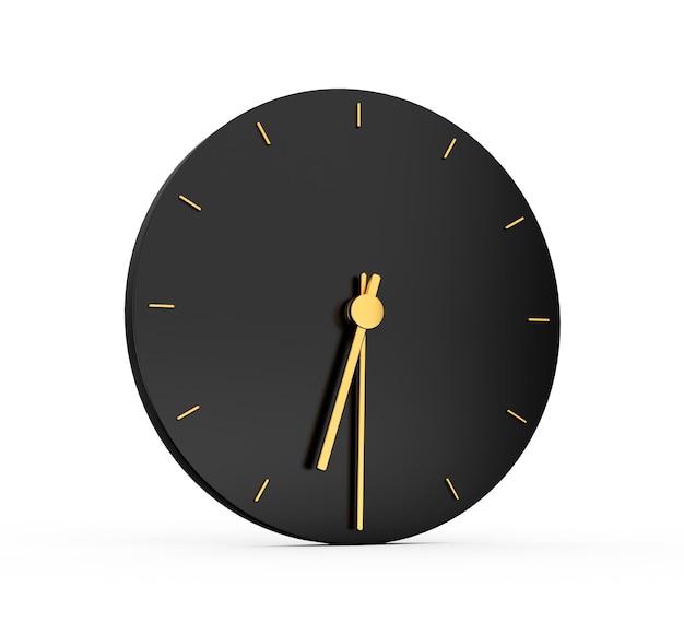 Premium Gold Clock icon isolated half past Six o clock black icon 6 30 Time icon Six thirty