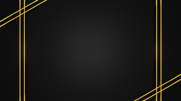 Premium gold lines abstract black background