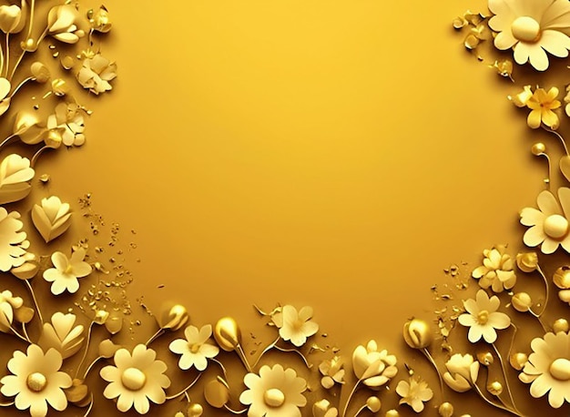 Premium golden flowers background with text space