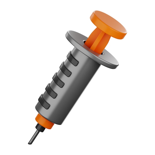 Premium laboratory syringe icon 3d rendering on isolated background