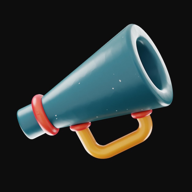 Premium megaphone Media icon 3d rendering on isolated background