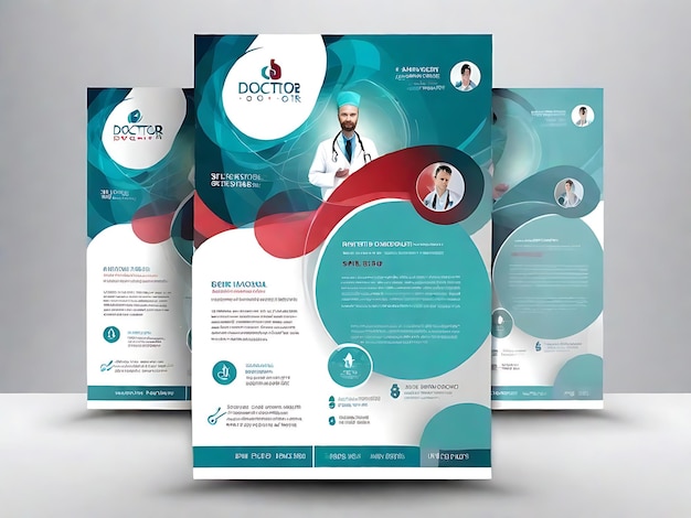 Premium Modern Doctor Flyer Template Abstract Design for Professional Healthcare Promotion