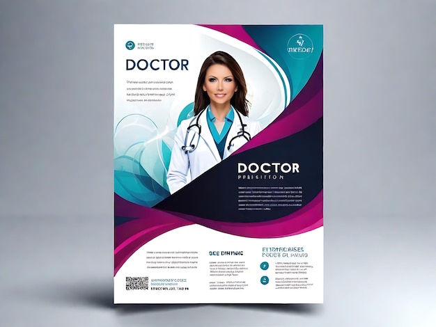 Premium Modern Doctor Flyer Template Abstract Design for Professional Healthcare Promotion