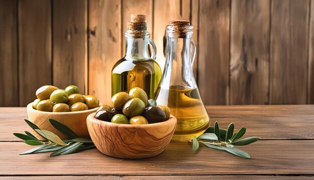 Premium Olive Oil and Olive Branch Branding Image with Copy Space for Text