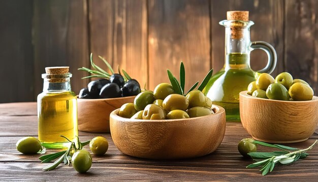 Premium Olive Oil and Olive Branch Branding Image with Copy Space for Text