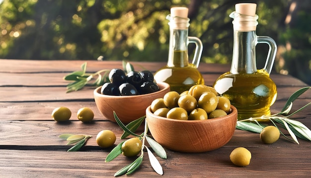 Premium Olive Oil and Olive Branch Branding Image with Copy Space for Text