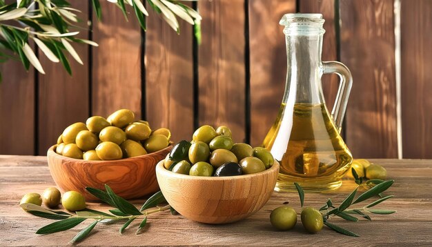 Premium Olive Oil and Olive Branch Branding Image with Copy Space for Text