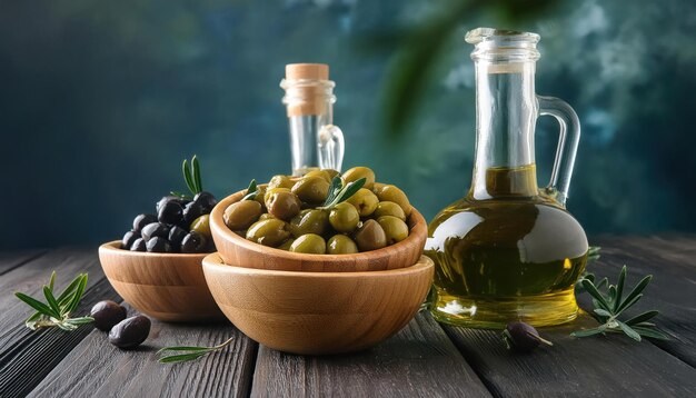 Premium Olive Oil and Olive Branch Branding Image with Copy Space for Text