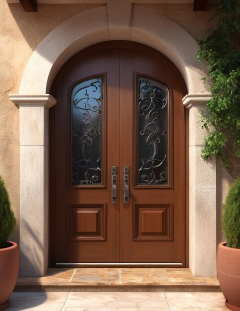 Premium photo 3d rendering of mediterranean door AI generated