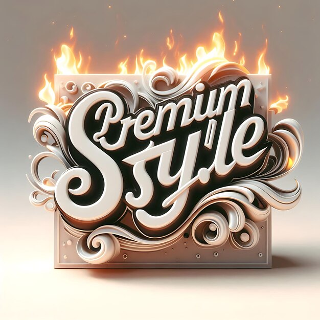 Photo premium style 3d logo illustration