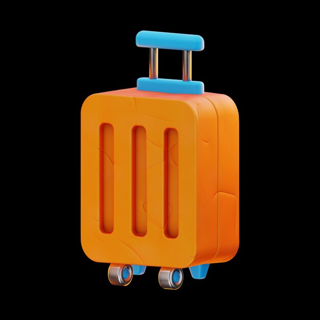 Photo premium vacation suitcase icon 3d rendering on isolated background