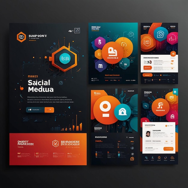 Premium Vector Modern business social media post design template