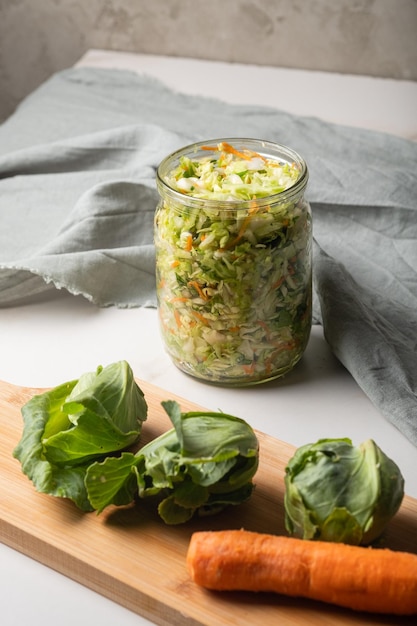 The preparation process fermentation preservation Sauerkraut. The best natural probiotic.