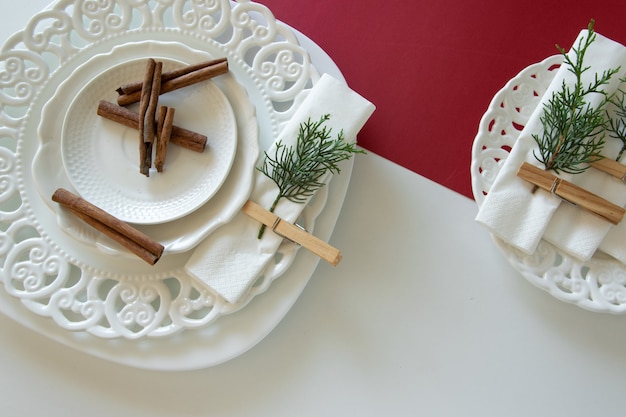 Preparations about arranging the table for winter holidays Winter decoration DIY