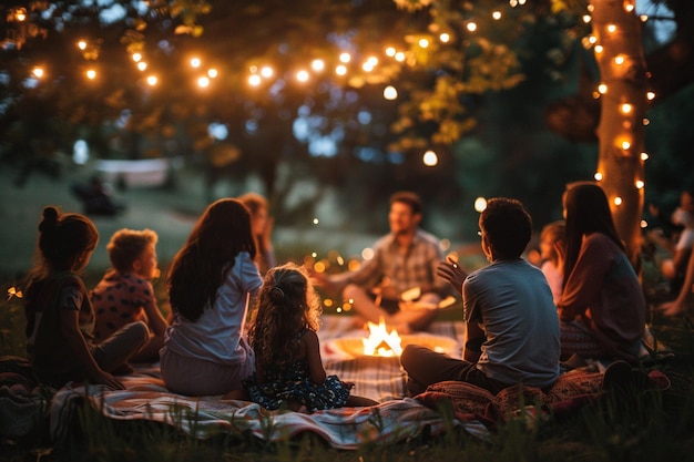 Prepare a Pentecost family gathering outdoors ar generative ai