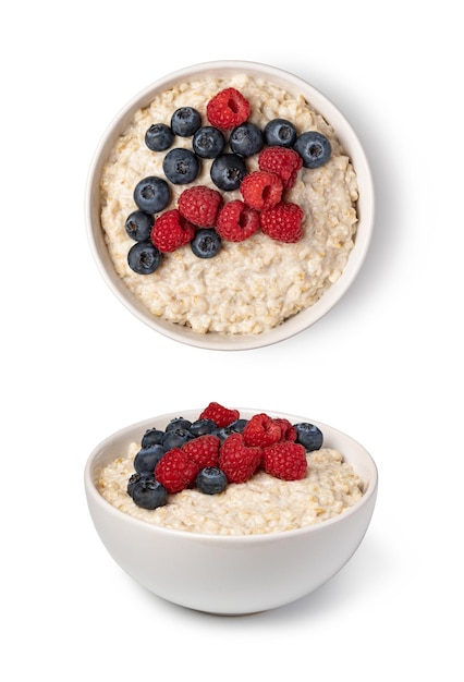 Prepared oatmeal with berries