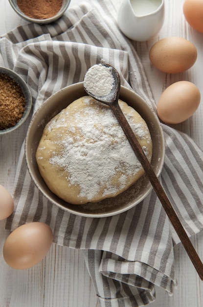 Preparing dough for baking