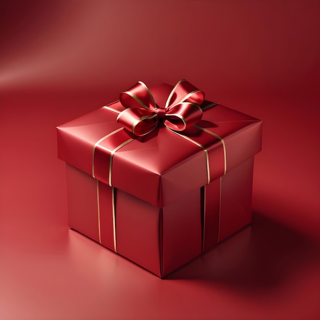 Present box christmas red color background