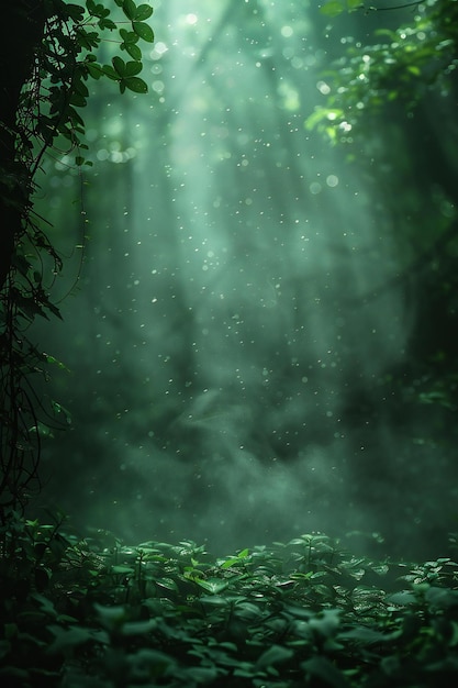 Presenting dark green background blur effect mysterious fantasy