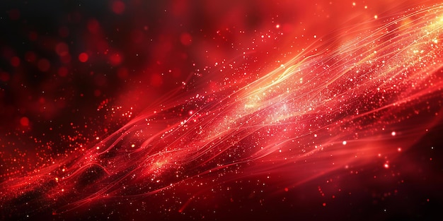 Presenting Red abstract background with light streaks and gradient blurred red glowing lines on dar