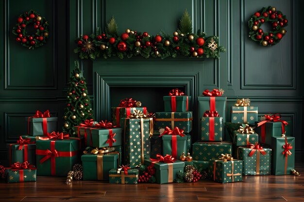 Presents Arranged by Fireplace