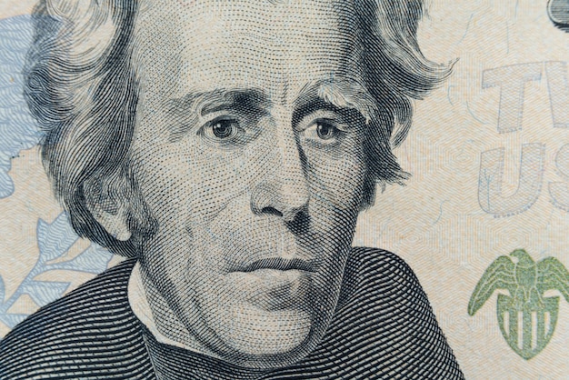 President Andrew Jackson's face appears on the $20 bill.