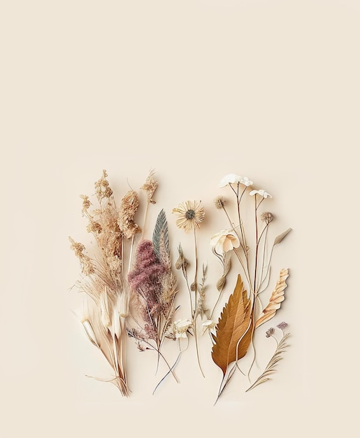 Pressed flowers Created by Generative AI