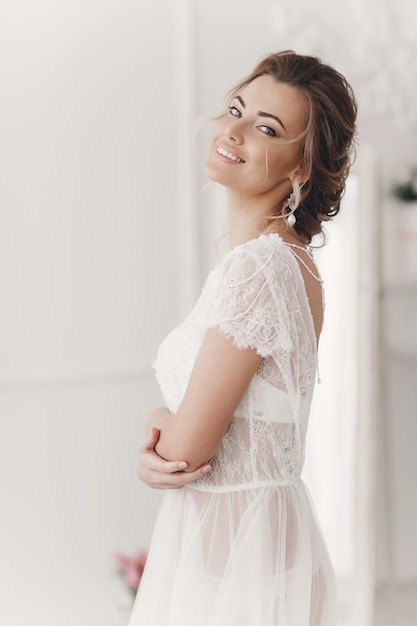 pretty bride smiling