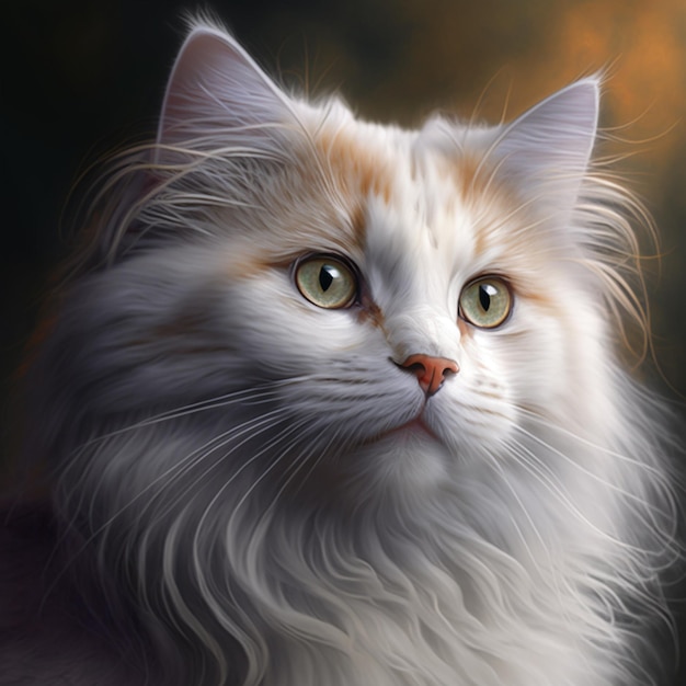 Pretty cat on dark background with grey eyes