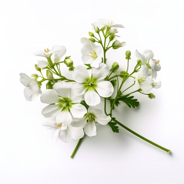 Photo pretty and fresh cuckoo flowers isolated on white background