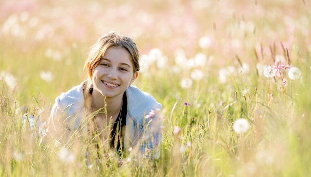 Pretty girl in field