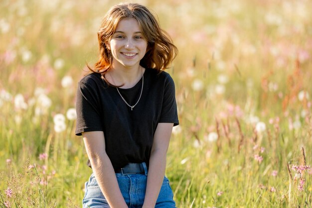 Pretty girl in field