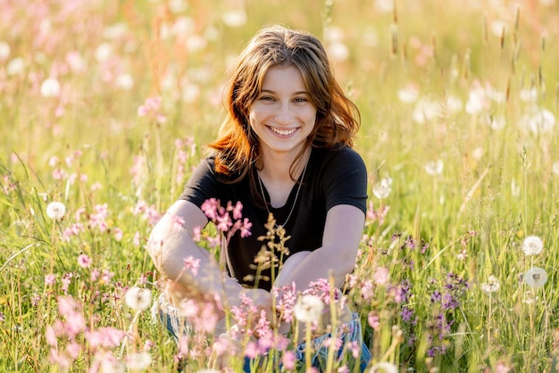 Pretty girl in field