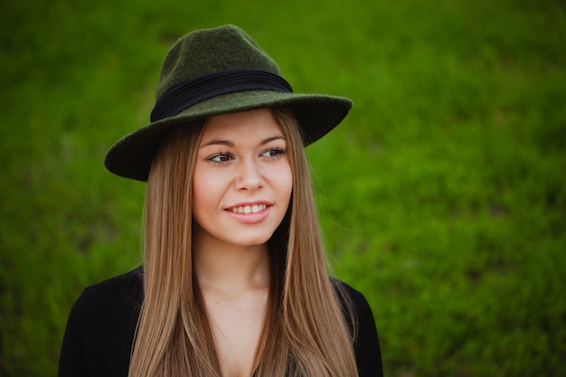 Pretty girl wearing hat 