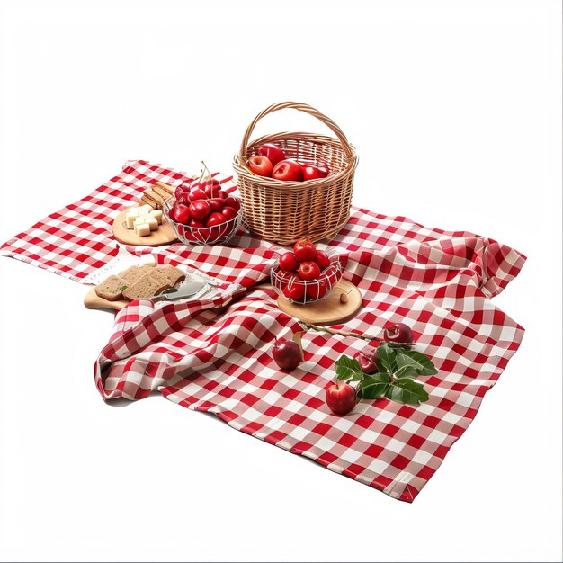 Pretty Picnic blankets isolated on white background