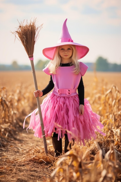 Photo pretty in pink halloween little girl costume