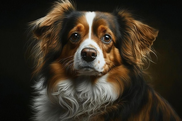 pretty portrait of a dog in the style of an oil painting, art, modern