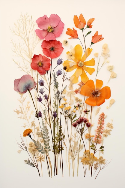 pretty pressed wildflowers artwork