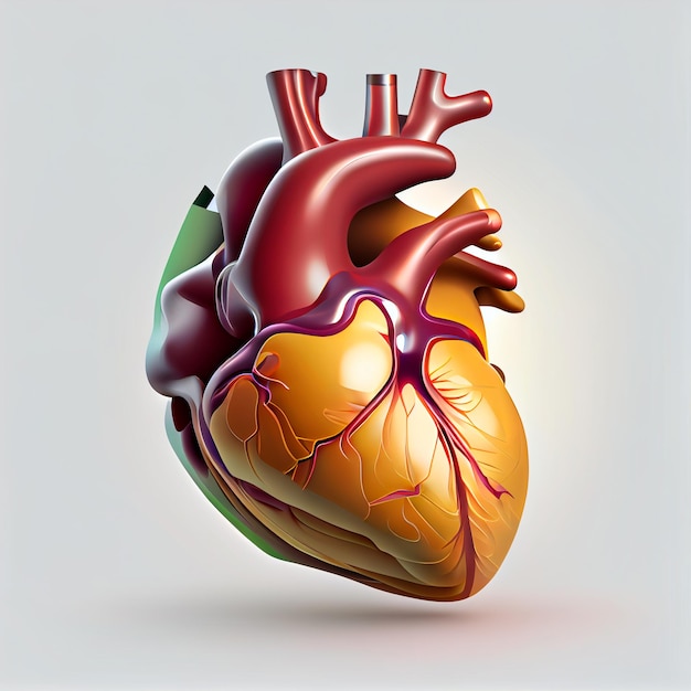 Pretty realistic heart illustration with isolated background