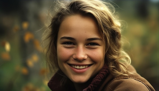 Pretty smiling girl relaxing outdoor